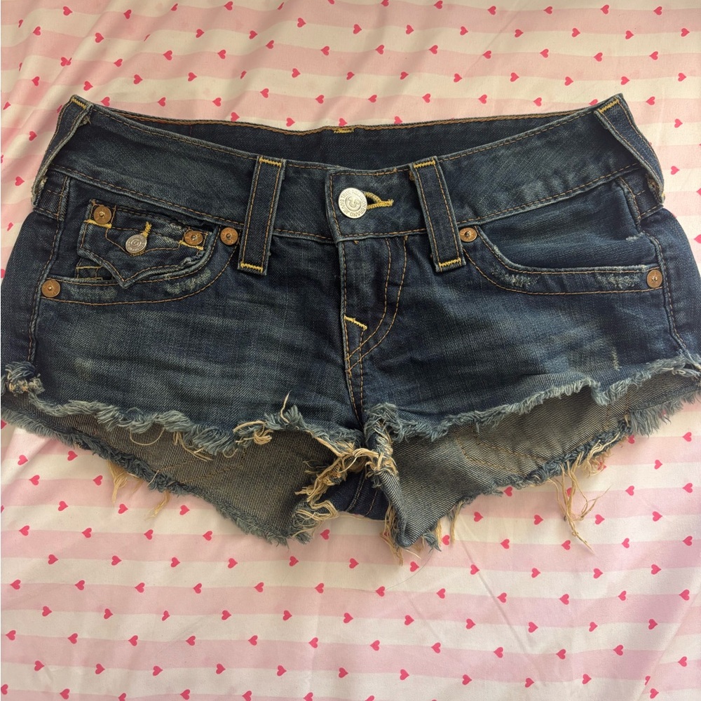 True religion low rise shorts